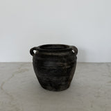 Vintage Black Vase with Handles - Small