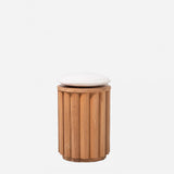 Dahlia Stool with Blanc Cushion