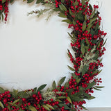 Faux Spruce Wreath with Red Berries