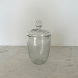 Cut Hand Blown Glass Jar