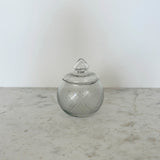 Cut Hand Blown Glass Jar