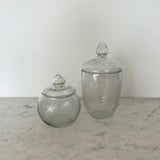 Cut Hand Blown Glass Jar