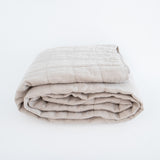 Simple Linen Quilt - Light Grey